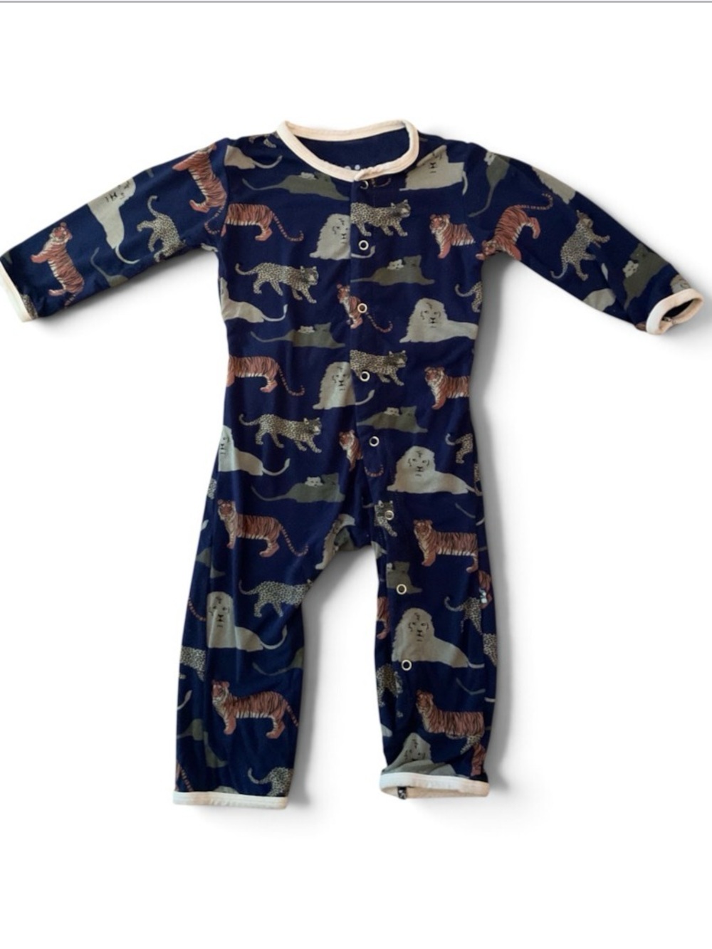 Kickee Pants Sleeper Romper open foot bamboo pajamas animals snap coverall 6-9 m